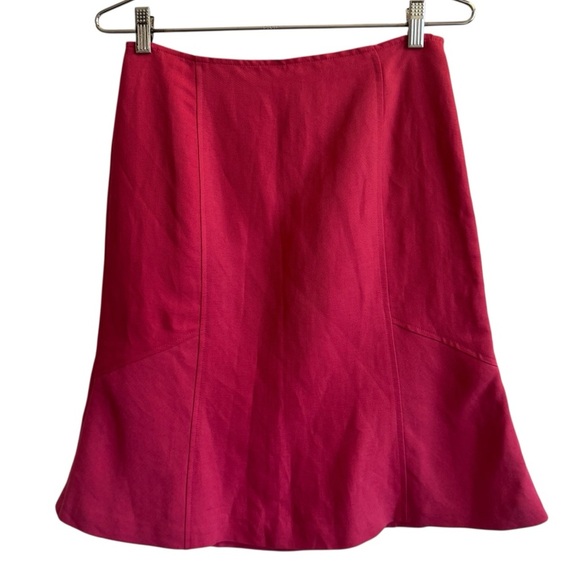 Ann Taylor Pink Linen Blend Flared Skirt, Size 4 - Picture 1 of 7
